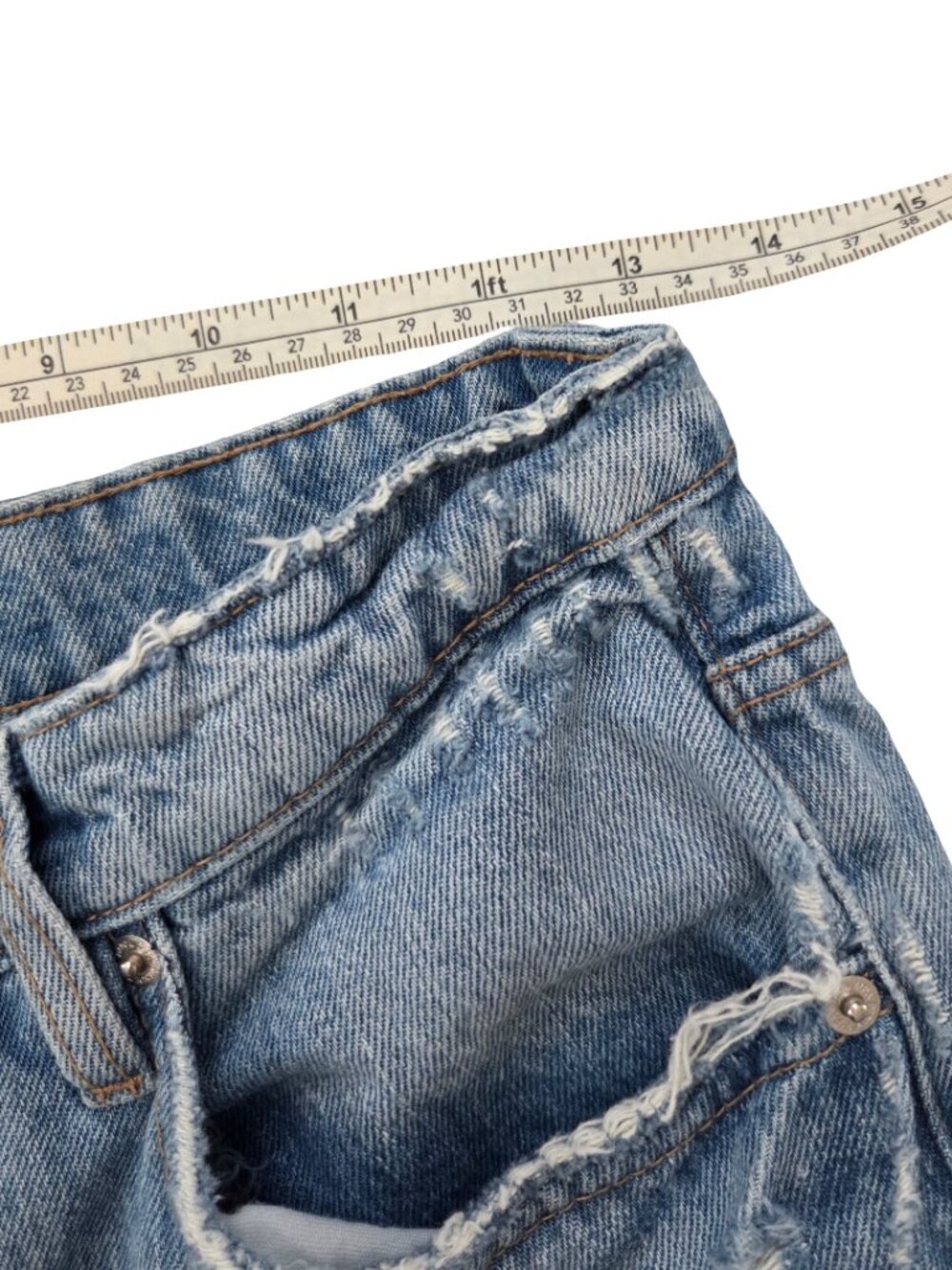 Zara Jeans Womens 4 26 Distressed Ripped Straight Leg High Rise Grunge Denim - Picture 14 of 14